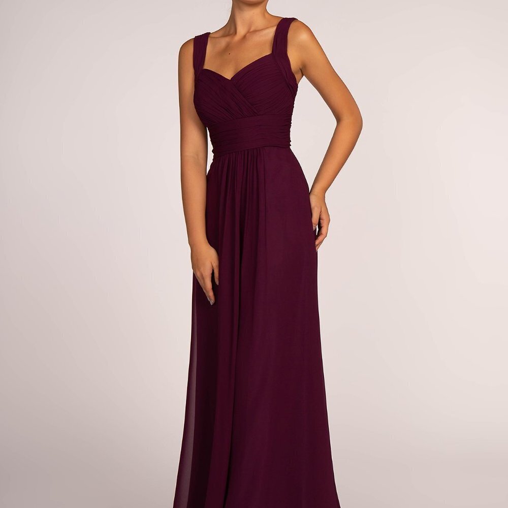 NEW EGGPLANT Sweetheart Neck A-Line Chiffon Prom Dress GSGL2608